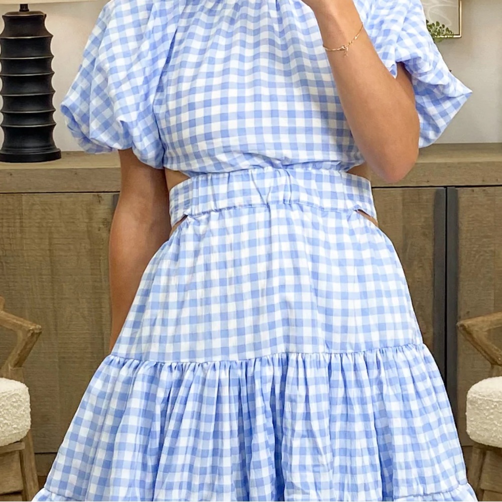 Plaid cut out dress